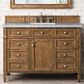 James Martin Vanities Brittany 48" Single Bathroom Vanity in Saddle Brown with 3 cm Eternal Jasmine Pearl Quartz Top and Rectangular Sink, , large