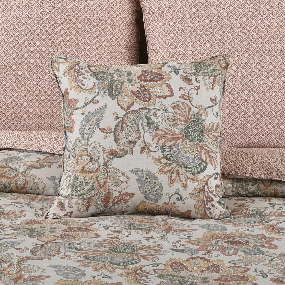 J. Queen New York Janessa 18&quot; Square Throw Pillow in Spice and Coral, , large