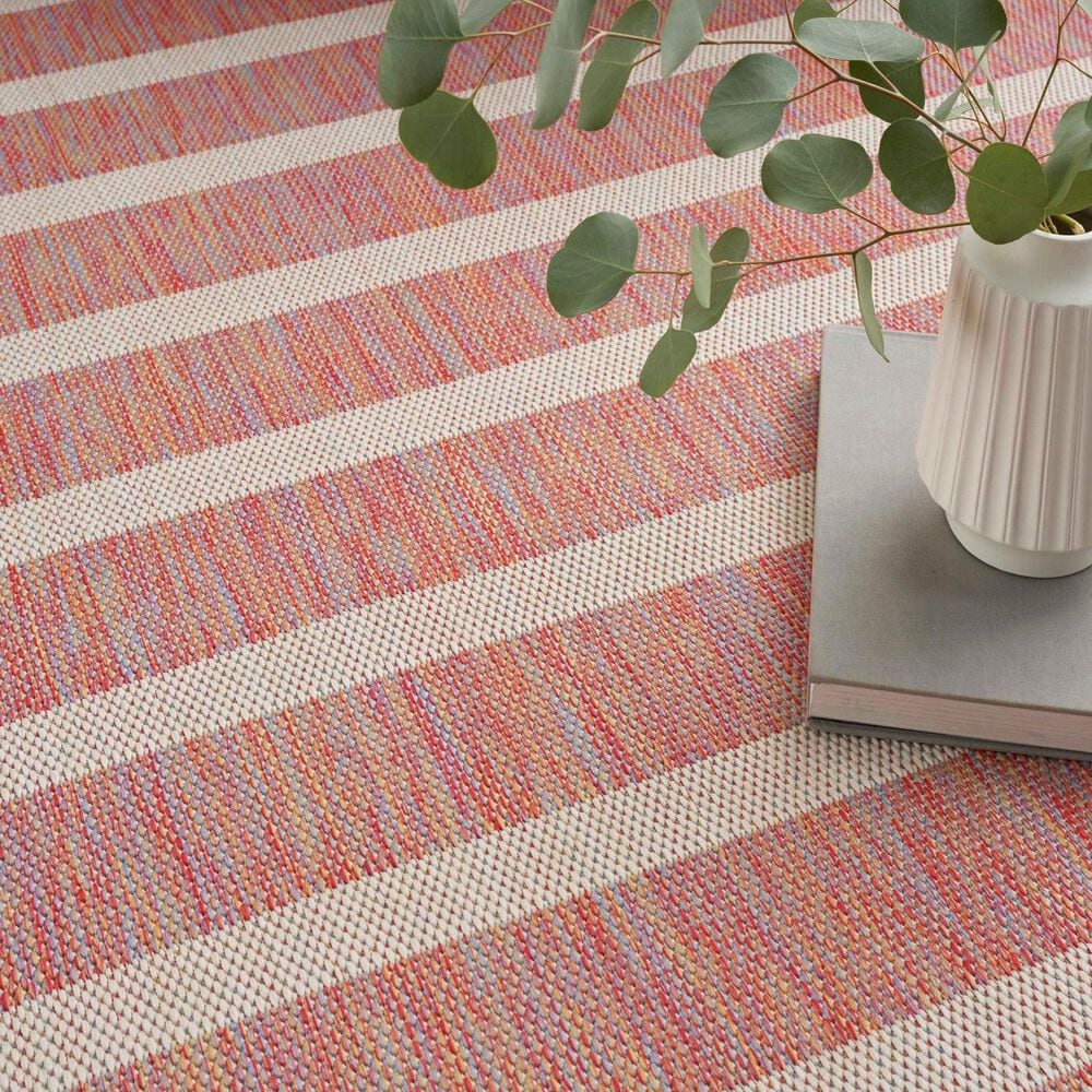 Nourison Positano POS03 Rainbow and Ivory 7&#39; x 10&#39; Indoor/Outdoor Area Rug, , large