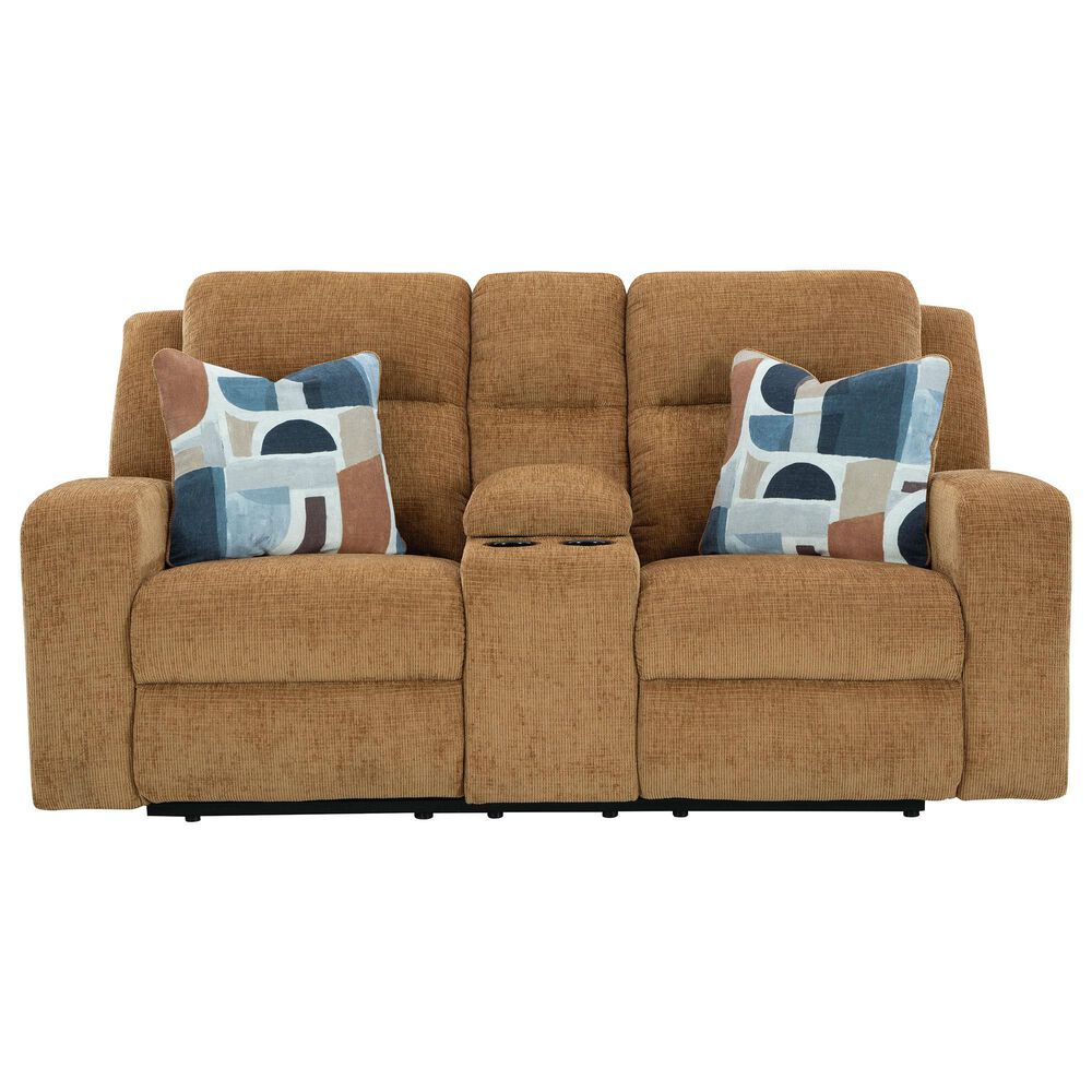 Ashley Kanlow Manual Reclining Loveseat in Honey, , large