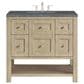 James Martin Vanities Breckenridge 36" Single Vanity in Whitewashed Oak with 3 cm Parisien Bleu Quartz Top, , large