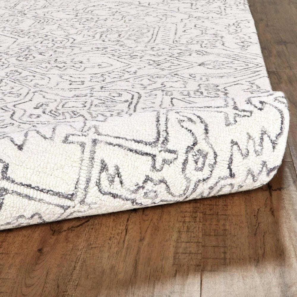 Feizy Belfort 5&#39; x 8&#39; Ivory and Charcoal Area Rug, , large