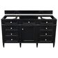 James Martin Vanities Brittany 48" Single Bathroom Vanity in Black Onyx with 3 cm White Zeus Quartz Top and Rectangular Sink, , large