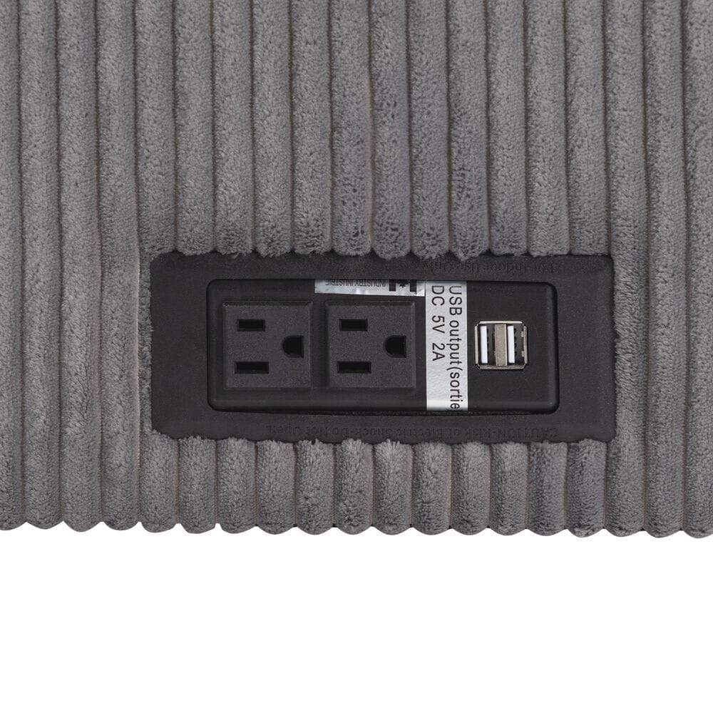 Lifestyle Solutions Drew Twin Loveseat Sleeper with Gray Cushion in Brown, , large