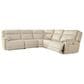 Ashley Double Deal 5-Piece Power Symmetrical Reclining Sectional in Almond, , large