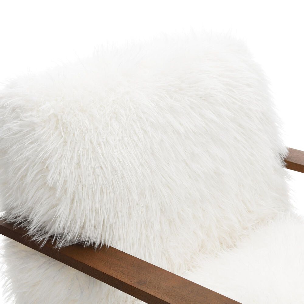 Furniture of America Neyra Long-Haired Accent Chair in White, , large