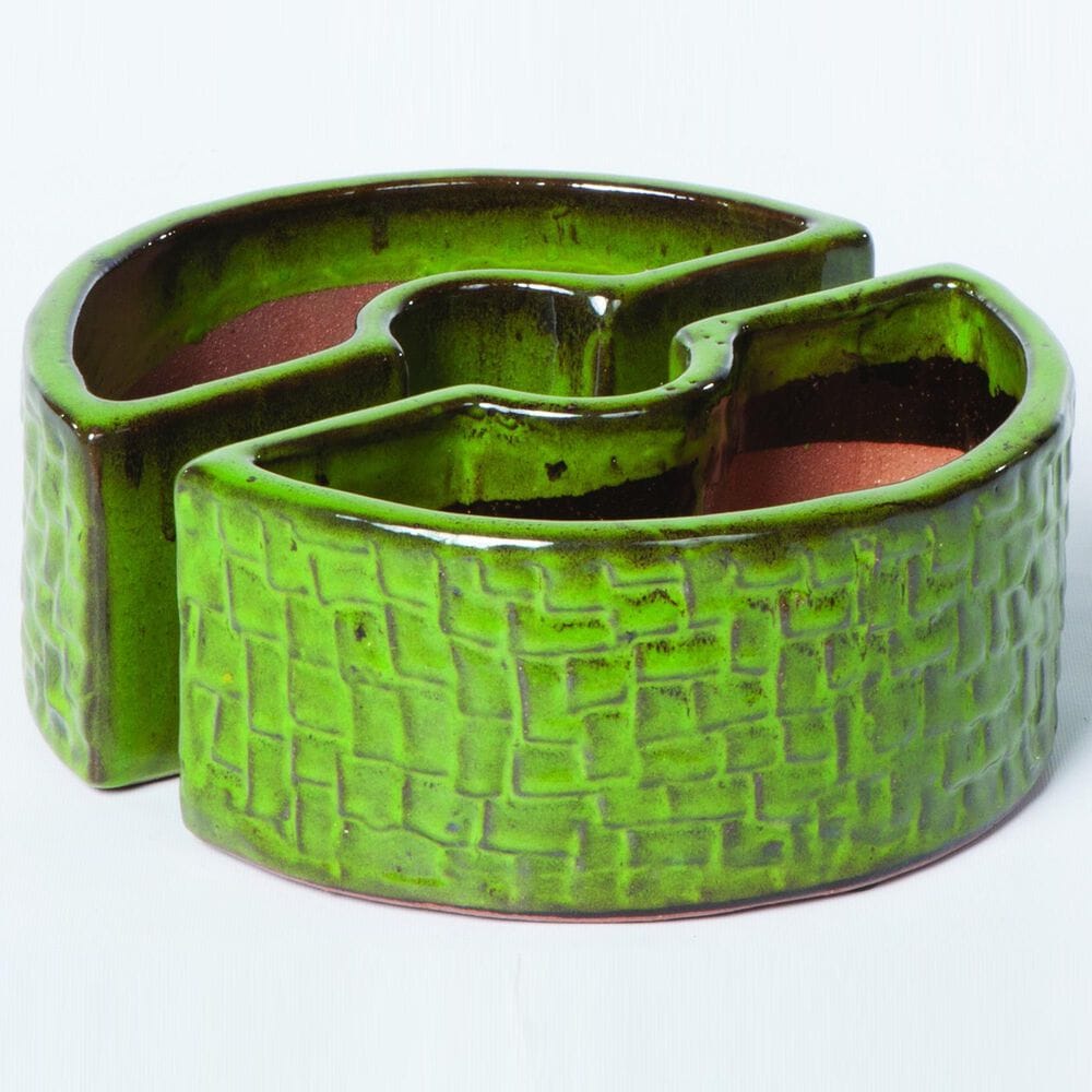 Alfresco Home Cobblestone Umbrella Patio Planter in Island Green &#40;Set of 2&#41;, , large