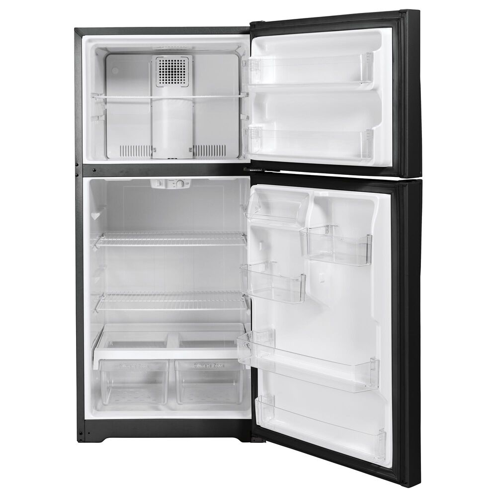 GE Appliances 19.2 Cu. Ft. Top Freezer Refrigerator with Reversible Door in Black, , large
