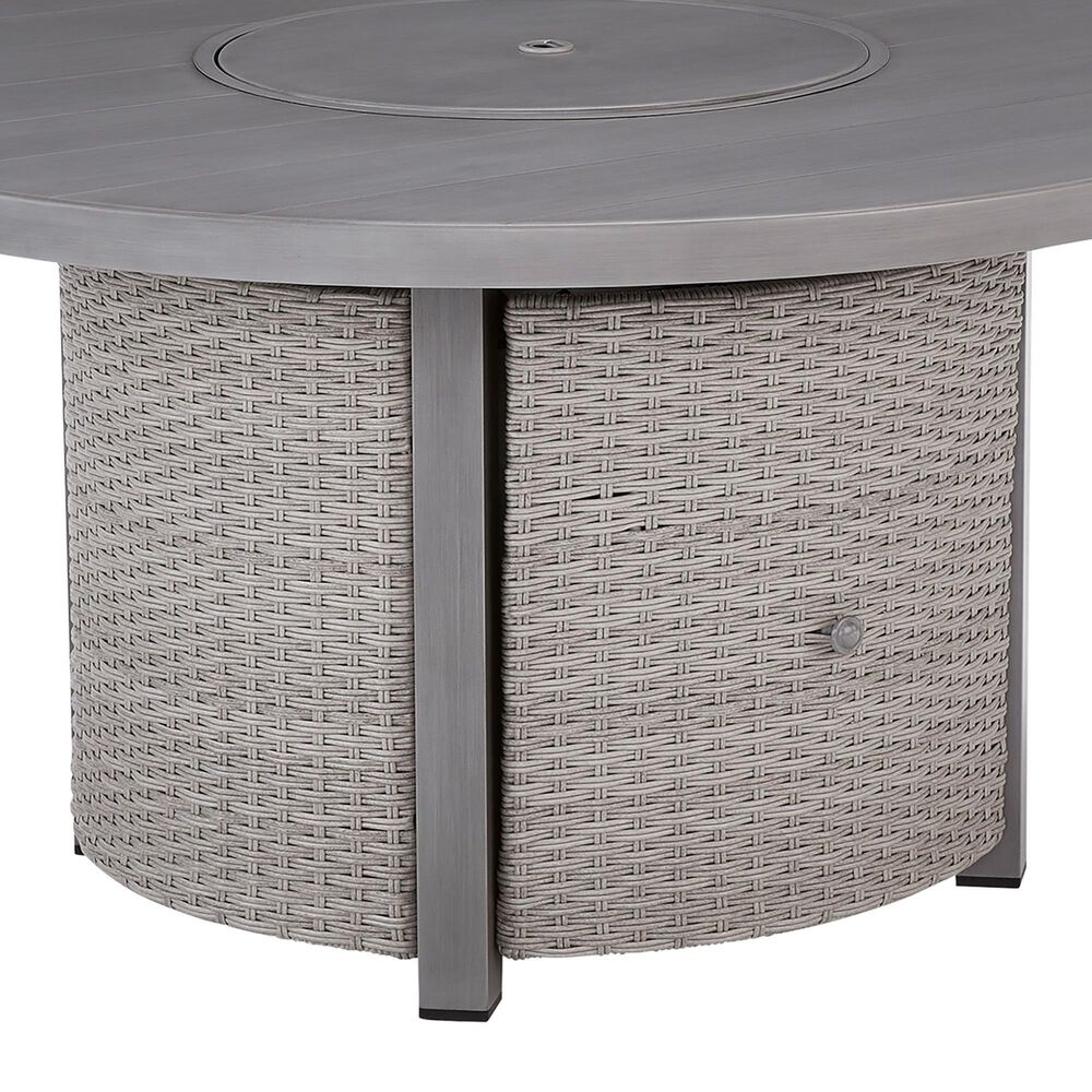Ashley Half Moon Beach Round Fire Pit Table in Gray, , large