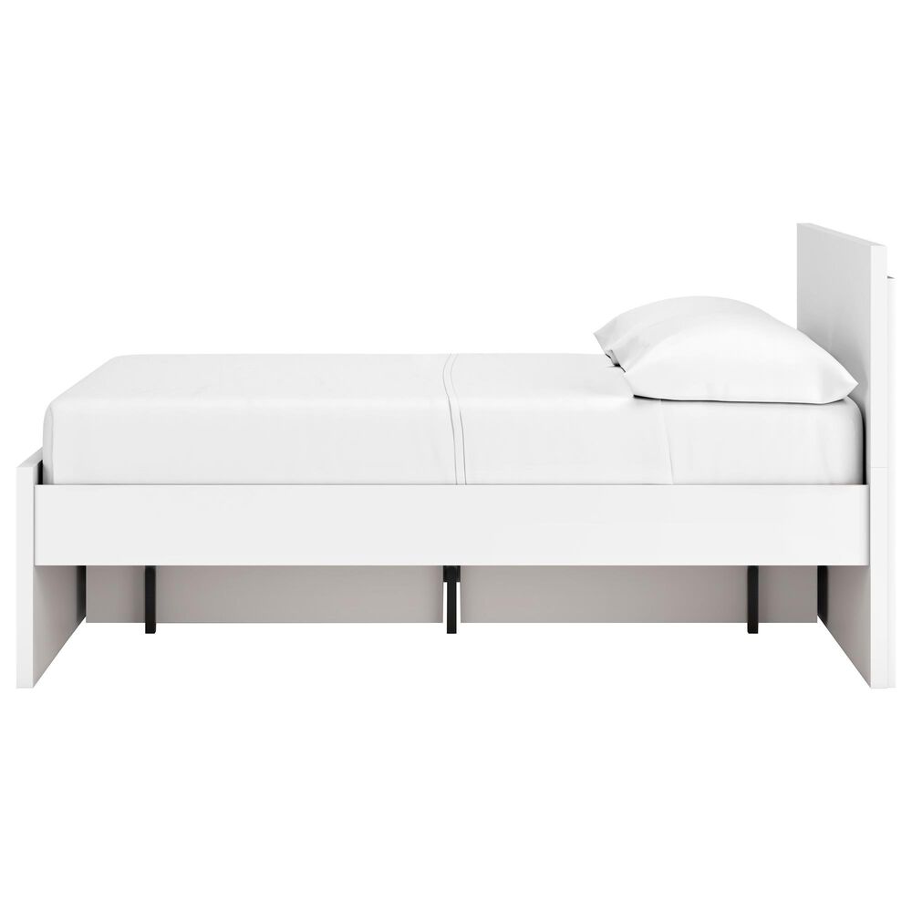 Ashley Onita Full Panel Platform Bed with 1 Side Storage in White, , large