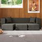Jaxx Zipline 4-Piece Stationary Convertible Sleeper Sofa in Charcoal Velvet, , large
