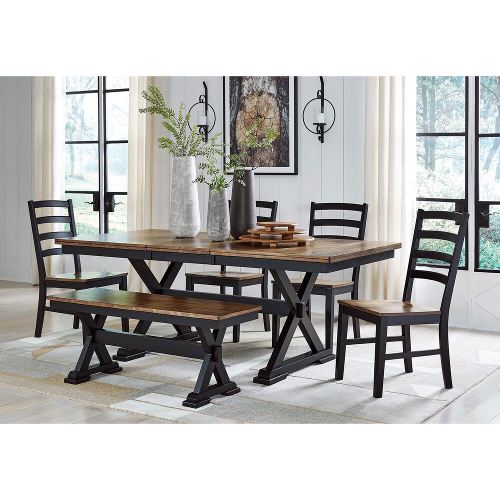 Ashley Wildenauer Dining Bench in Brown and Black, , large