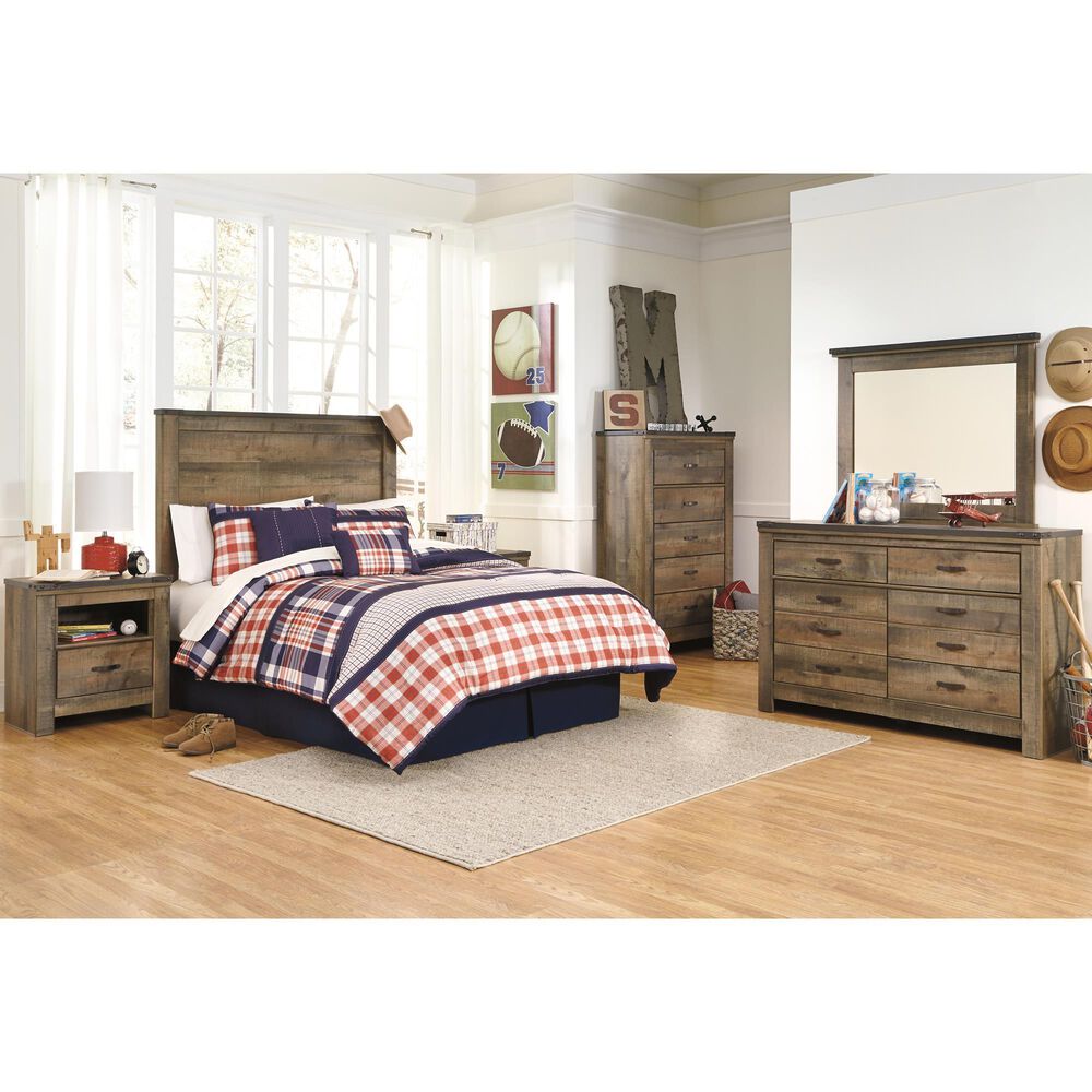 Ashley Trinell 1 Drawer Nightstand in Brown with 2 USB Type C Ports, , large