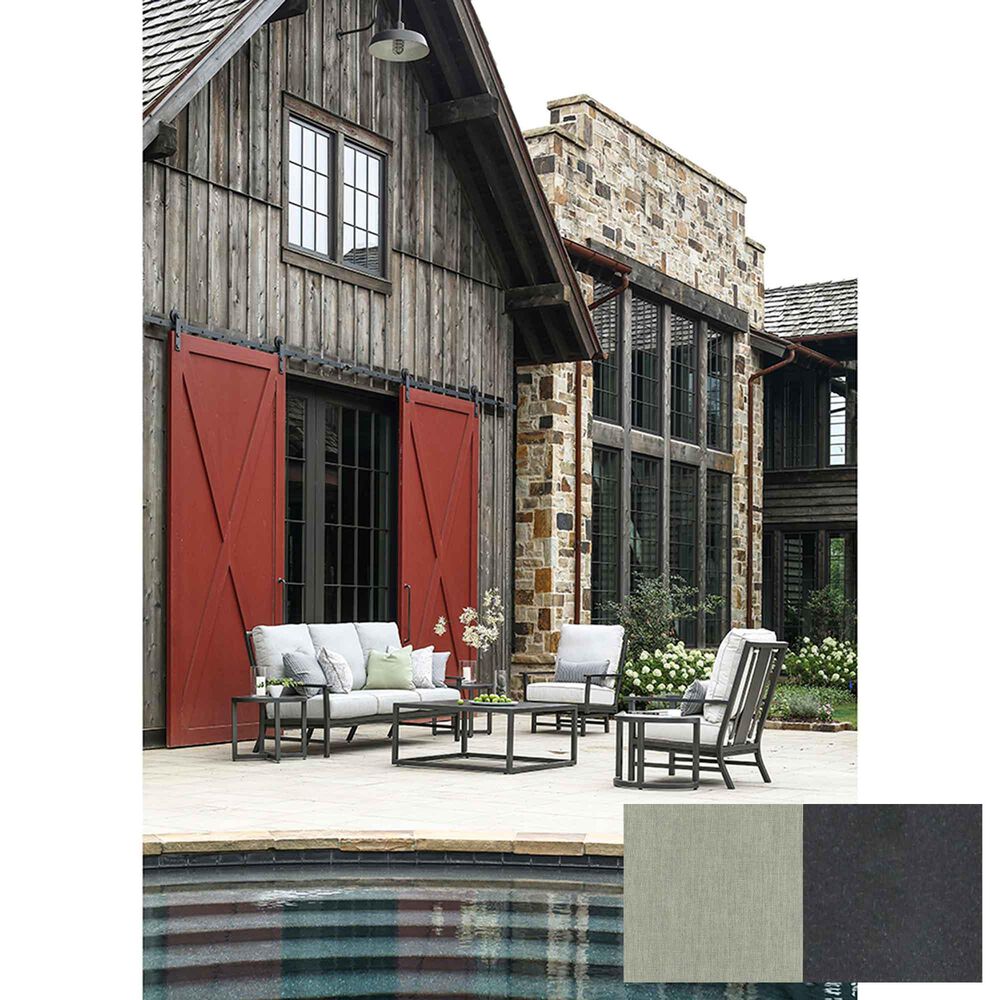 Venture Montana Stationary Sofa with Vesper Fog Cushion in Graphite, , large