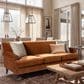 Jennifer Taylor Home Alana Stationary Sofa in Burnt Orange Velvet, , large