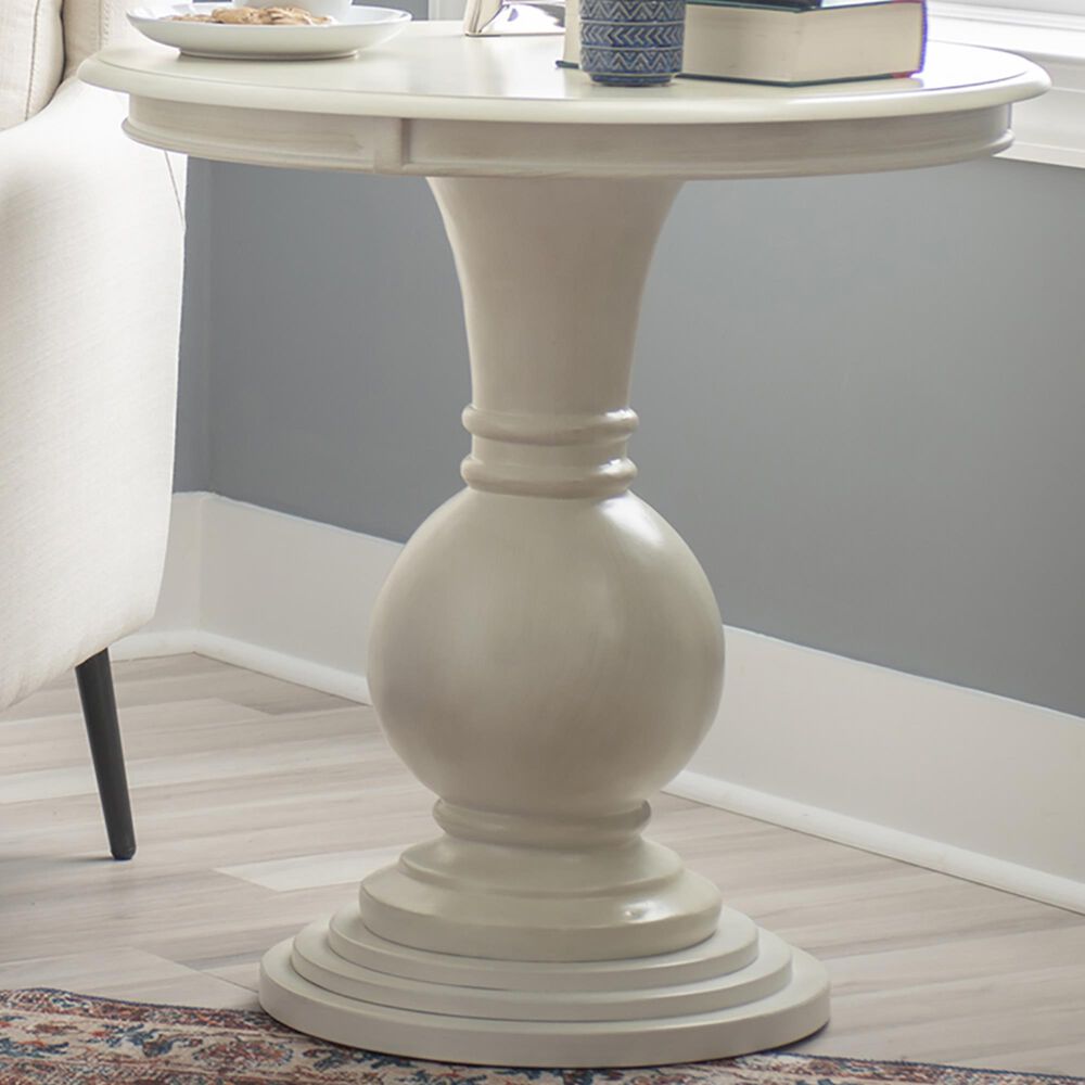 Linon Home Decor Adeline Round Accent End Table in Cream, , large