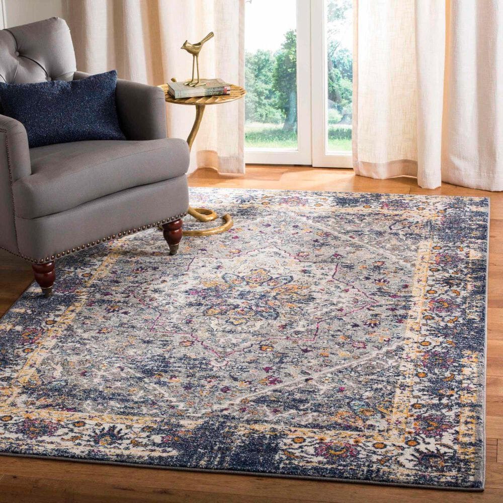 Safavieh Evoke EVK288N 3&#39; x 5&#39; Grey and Navy Area Rug, , large