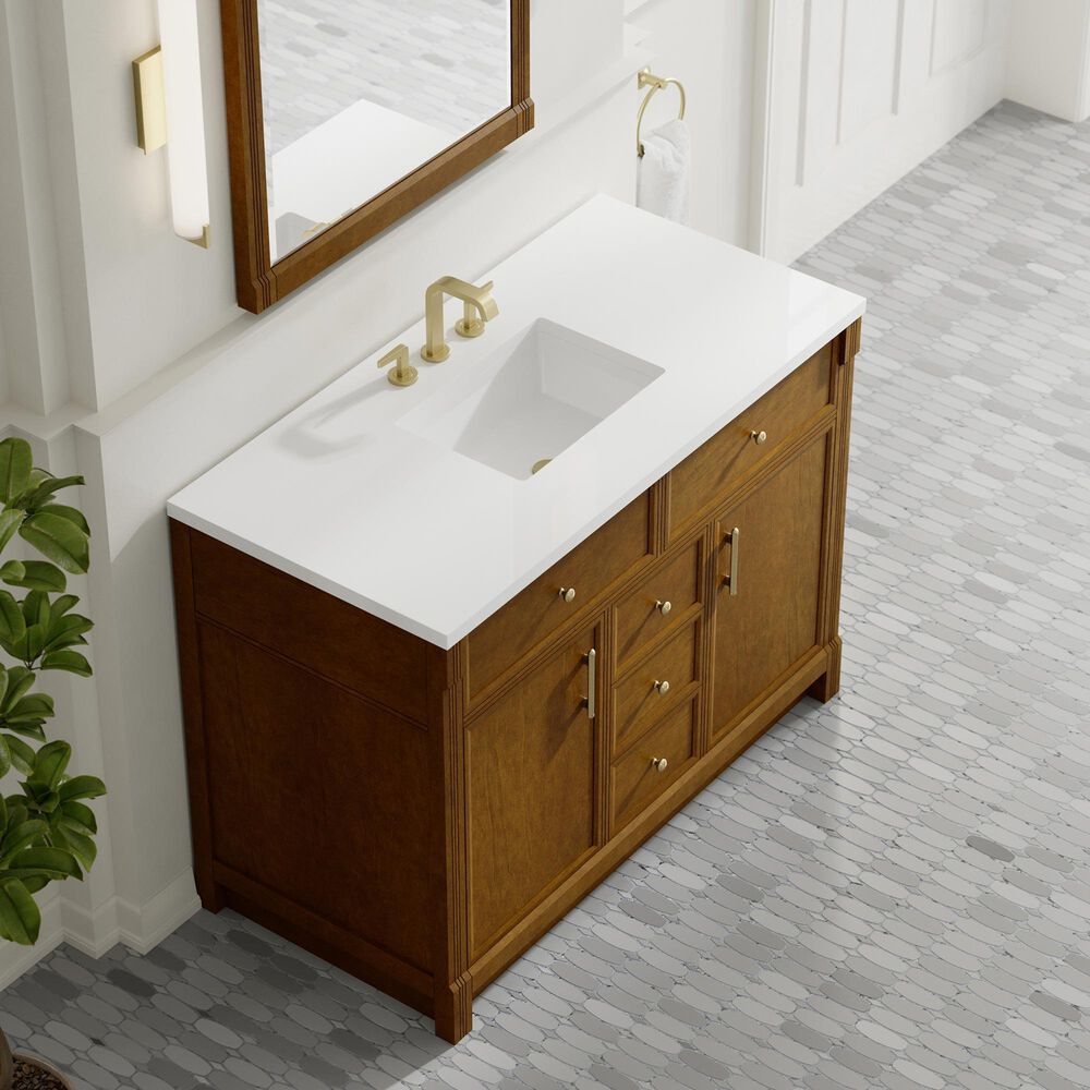 James Martin Bellshire 30" Rectangular Mirror in Honey Oak, , large