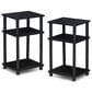 HOMLUX 3-Tier Turn-N-Tube End Table in Americano and Black (Set of 2), , large