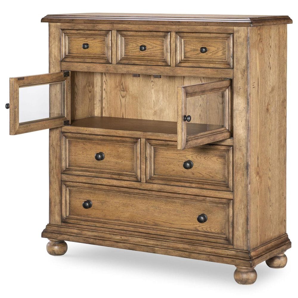 Country Living Vintage Market Glass Door 6-Drawer Chest in Barnwood Oak, , large