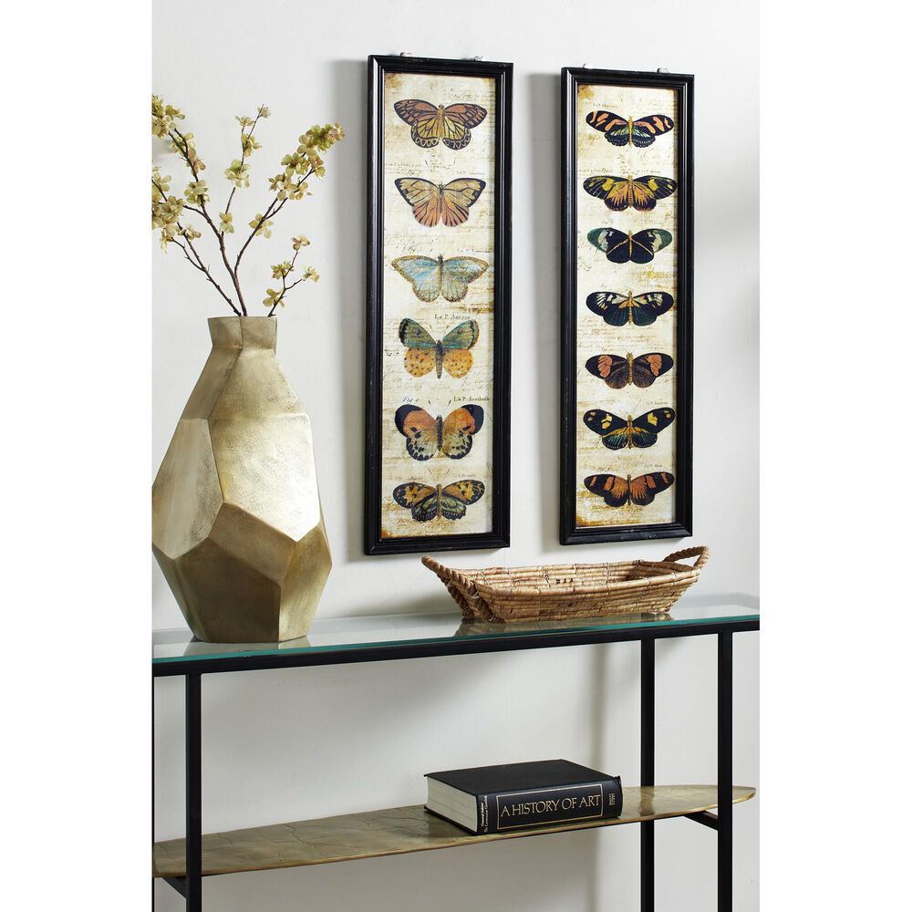 Maple and Jade 36&quot; x 11&quot; Butterfly Wall Art in Multicolor &#40;Set of 2&#41;, , large