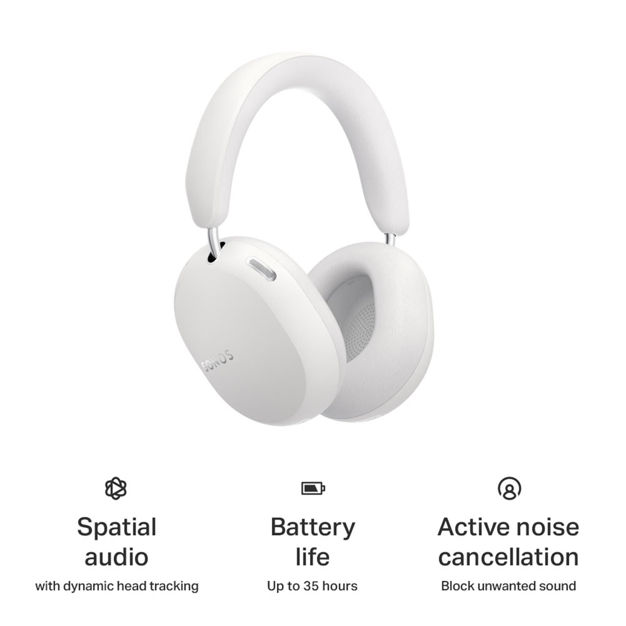 SONOS Ace Ultra Wireless Noise-Canceling Over-Ear Headphones in White