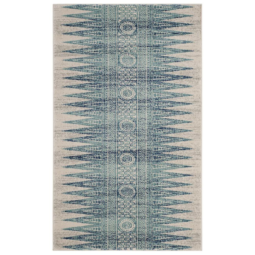 Safavieh Evoke EVK226T 2"2" x 4" Ivory and Turquoise Runner, , large