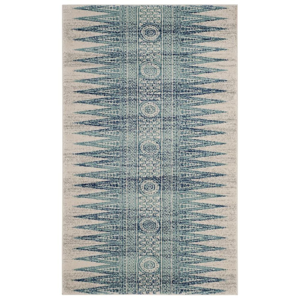 Safavieh Evoke EVK226T 2"2" x 4" Ivory and Turquoise Runner, , large