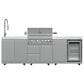 Forno Bulnes 3-Piece Outdoor Kitchen Grill Set with Beverage Center in Stainless Steel and White, , large