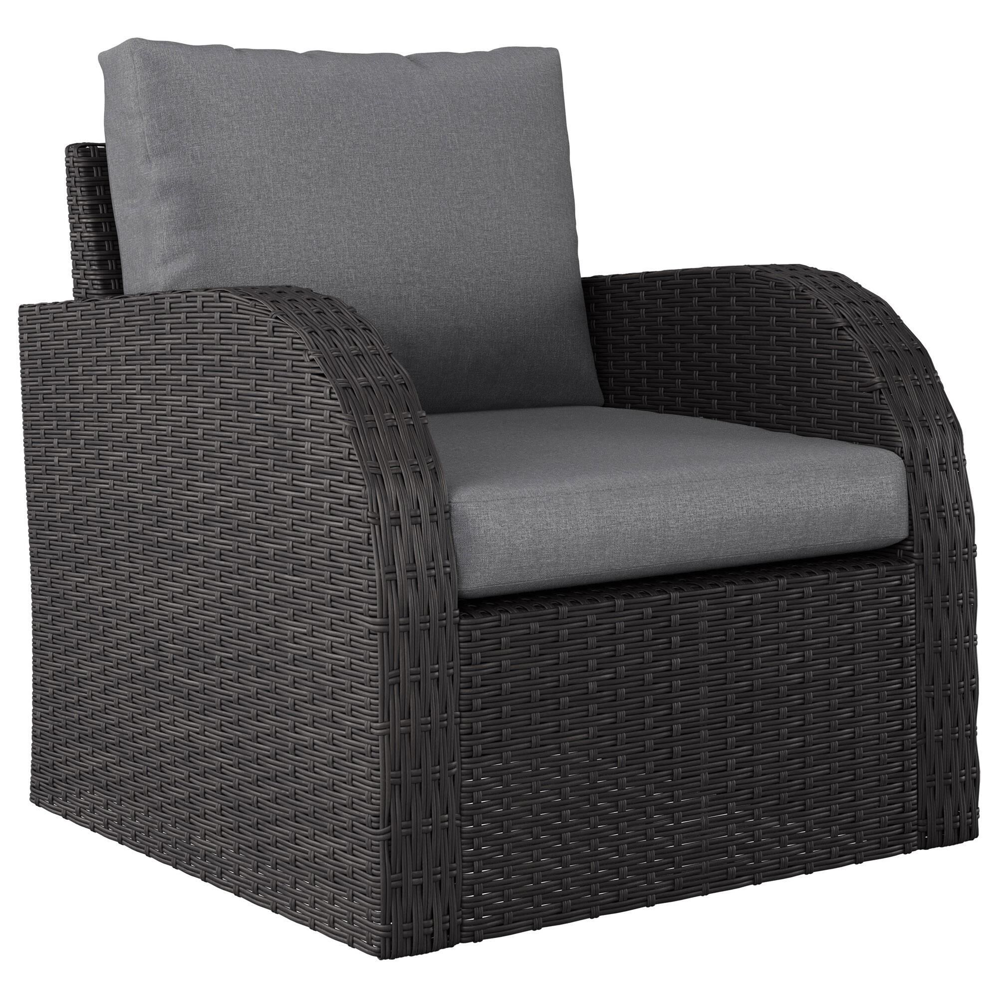 Charcoal patio top cushions