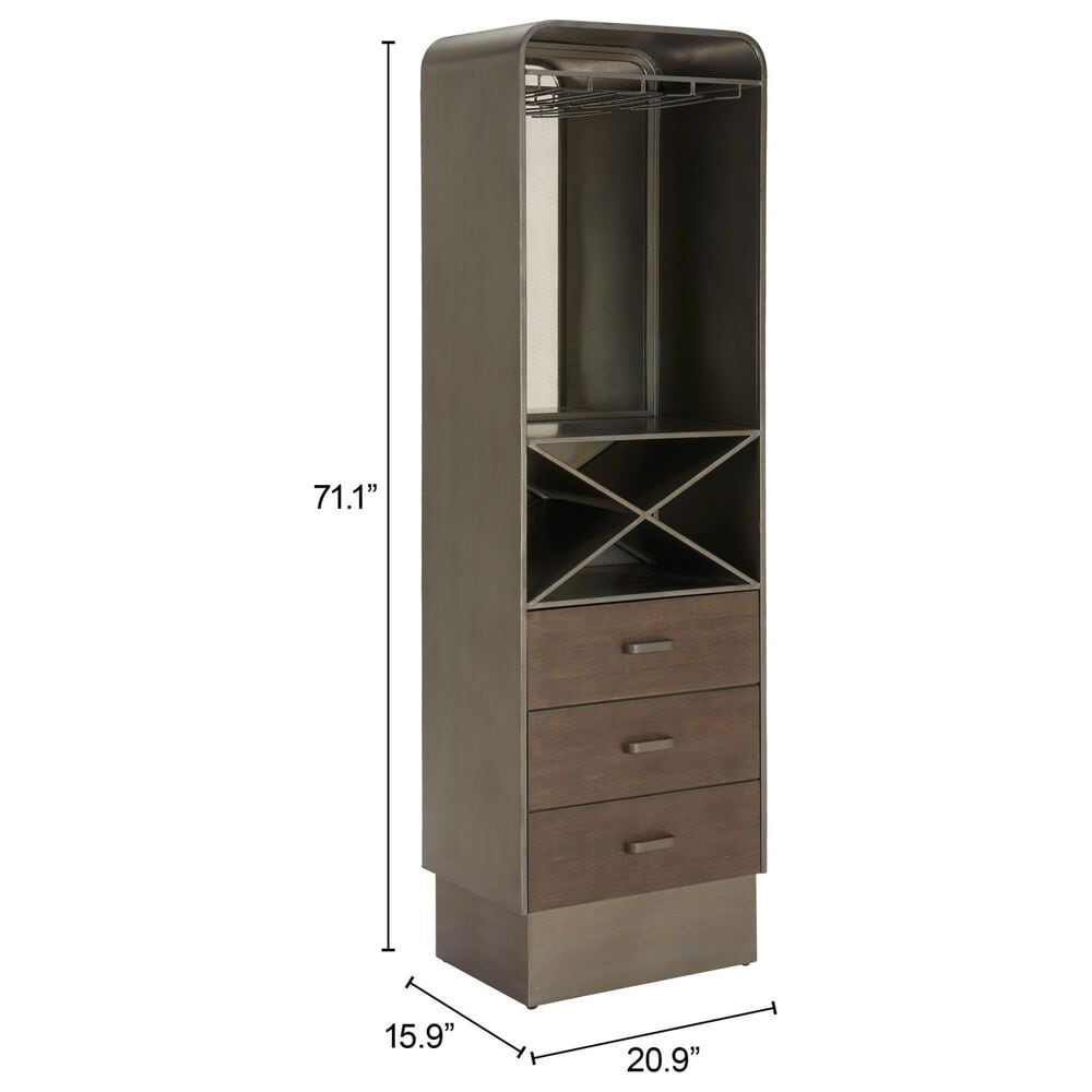Zuo Modern Hole Bar Cabinet in Bronze, , large