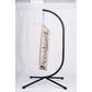 Hearth and Haven Outdoor Egg Chair with Frame Beige in White, , large