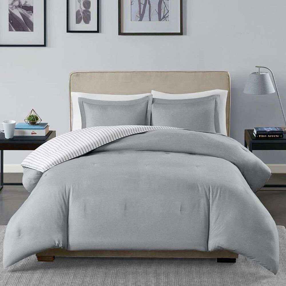 Hampton Park Hayden 3-Piece Full Comforter Set in Grey and White, , large
