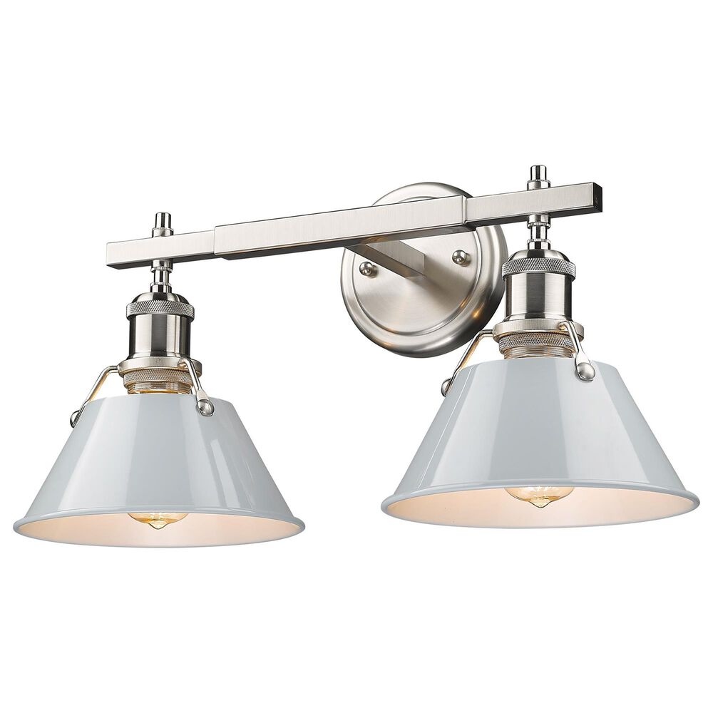 Golden Lighting Orwell 2-Light Bath Vanity with Dusky Blue Shade in Pewter, , large