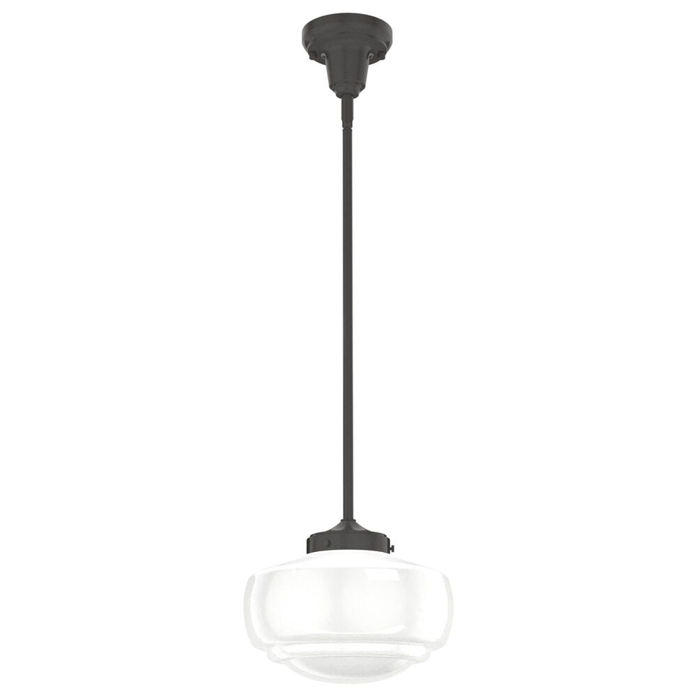 Hunter Saddle Creek 10" 1-Light Pendant with White Shade in Noble Bronze, , large
