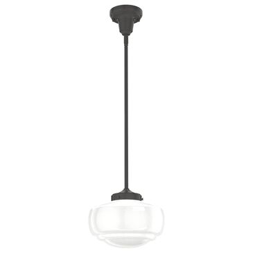 Hunter Saddle Creek 10" 1-Light Pendant with White Shade in Noble Bronze, , large