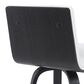 Armen Living Vienna Swivel Bar Height Stool with Snow White Upholstery in Black Brushed, , large