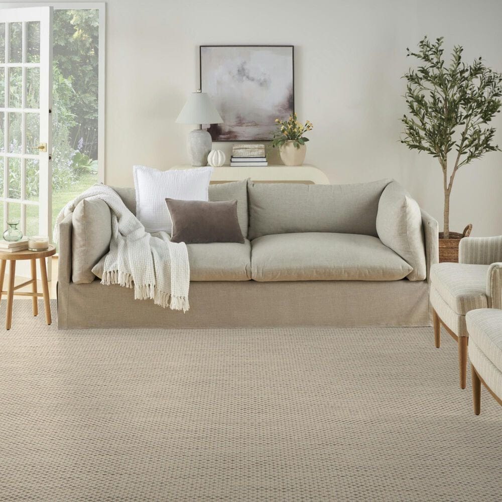Nourison Courtyard Ivory and Silver 10&#39; x 14&#39; Indoor/Outdoor Area Rug, , large