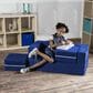 Jaxx Zipline Modular Kids Loveseat & Ottomans in Blueberry, , large