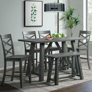 Mayberry Hill Renegade 6 Piece Counter Height Dining Set in Grey, , large