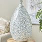 Maple and Jade Large Mosaic Floral Decorative Vase in Blue and Cream, , large