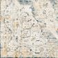 Surya Cardiff CDF-2303 Medium Gray, Light Blue, Mustard and Dark Blue 6"7" Round Area Rug, , large