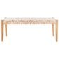 Safavieh Bandelier Bench with Off White Leather in Natural, , large