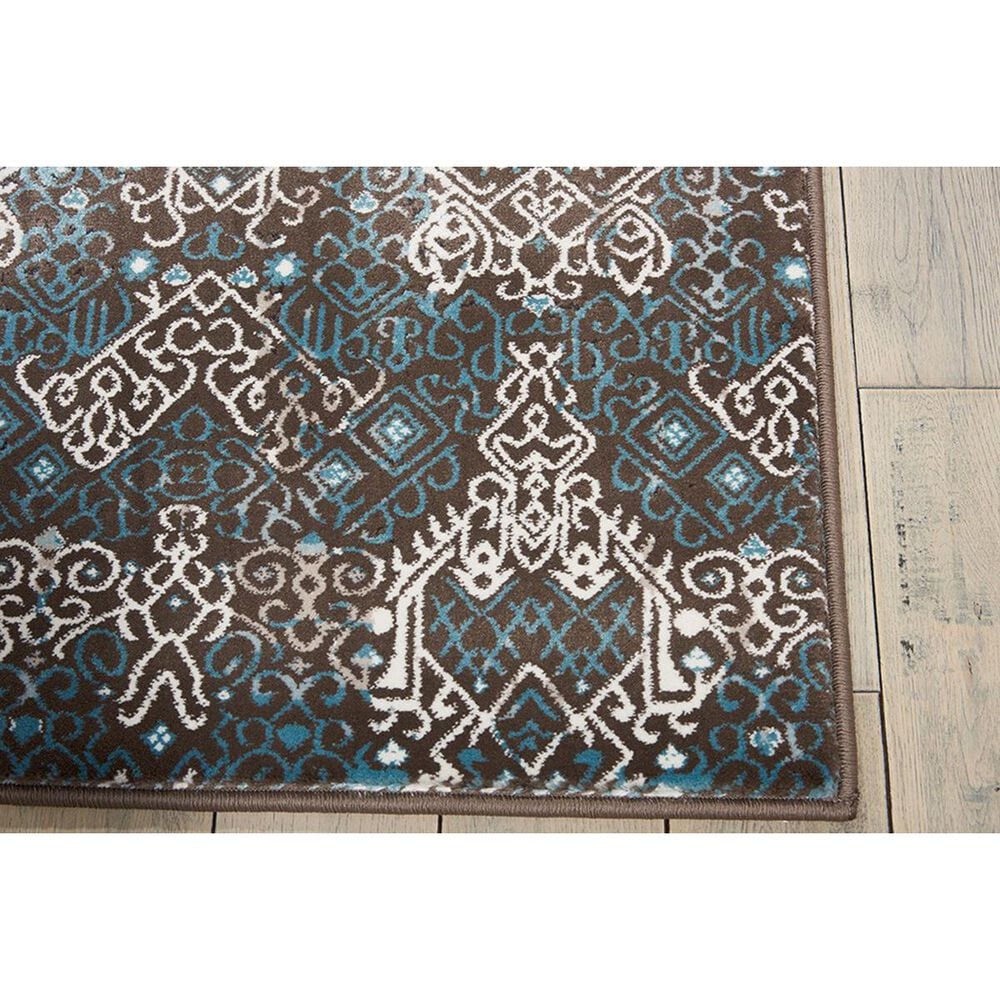 Nourison Karma KRM04 2&#39;2&quot; x 7&#39;6&quot; Blue Runner, , large