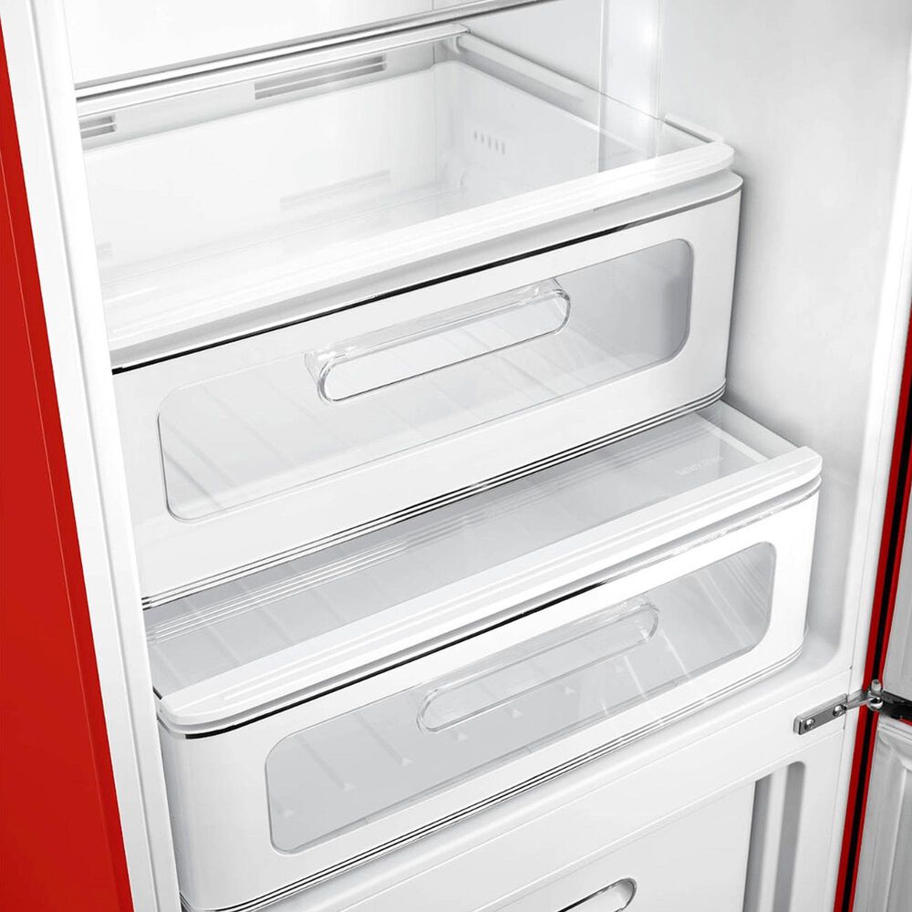 SMEG 11.69 Cu. Ft. Retro Freestanding Bottom Mount Refrigerator with Left Hinge in Red, , large
