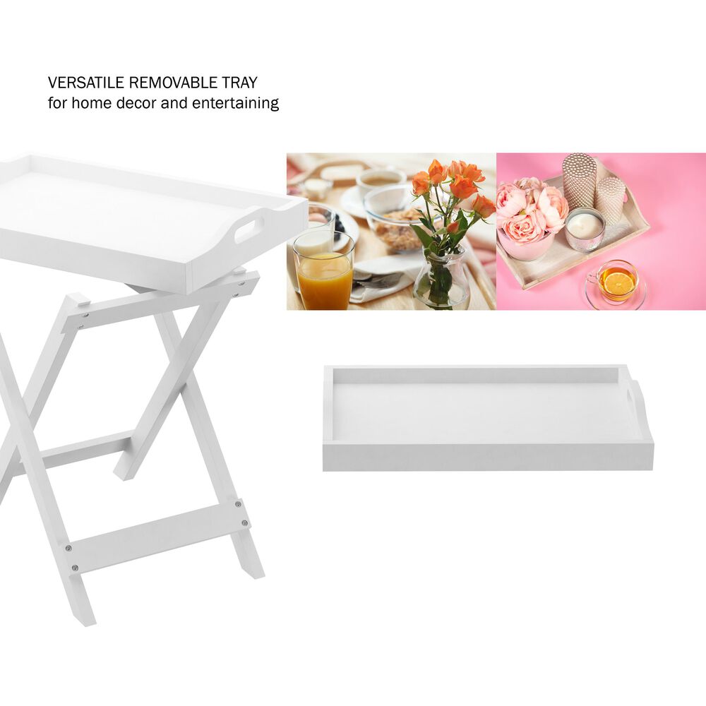 Timberlake Lavish Home Folding End Table in White, , large