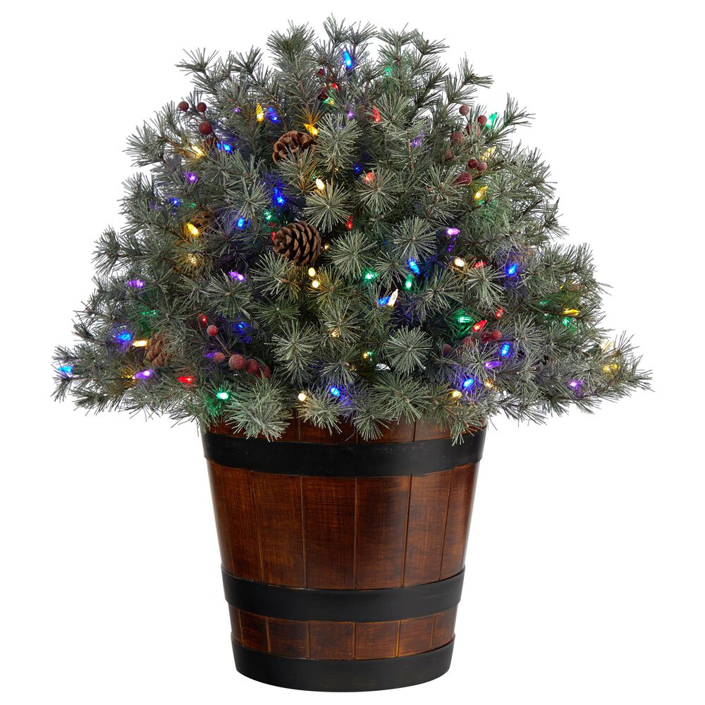 Nearly Natural Inc 26" Christmas Shrub with Pinecones and 150 LED