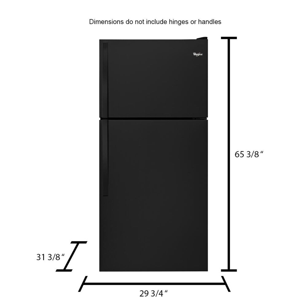 Whirlpool 18.2 Cu. Ft. Top Freezer Refrigerator with Ice Maker in Black, , large
