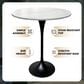 Leisuremod LeisureMod Verve Collection Modern Bar Height Table Black Base with 27 Round Marble White Sintered Stone Top, , large
