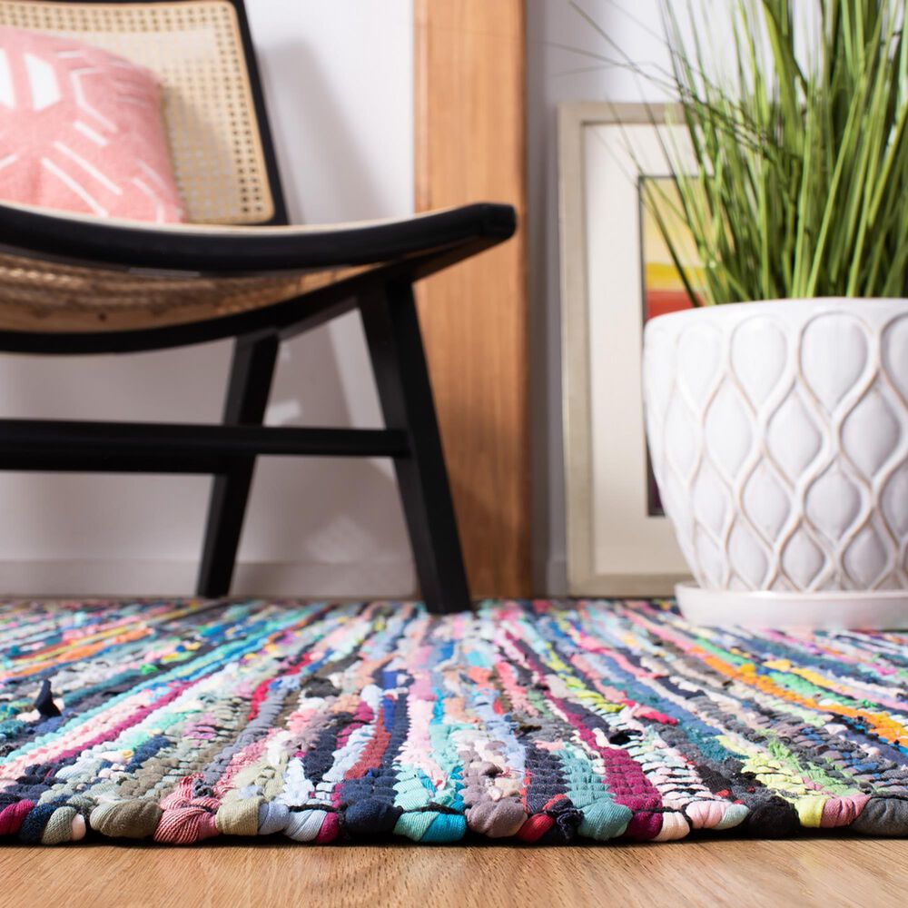 Safavieh Montauk 6&#39; x 9&#39; Black and Pink Area Rug, , large